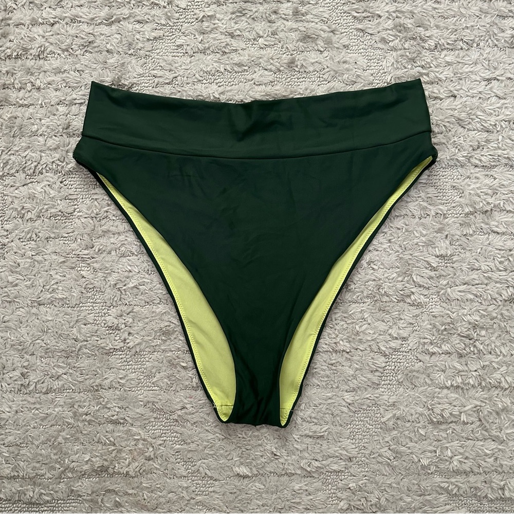 Aerie Dark Green and Light Green Bikini Bottom